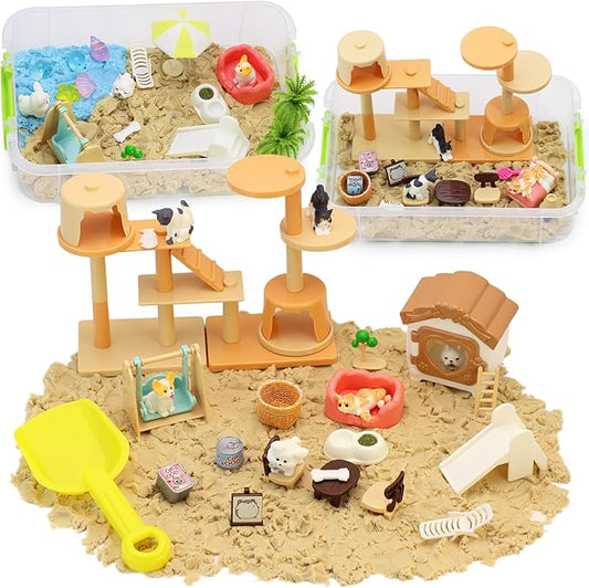 Crelloci Cat & Dog Sensory Play Sand Set