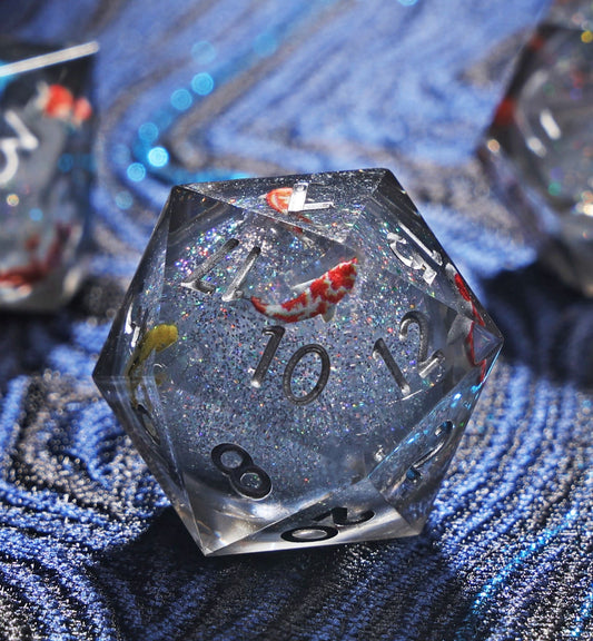 Sirensluck Resin DnD Dice Set Liquid Core Mystic Koi 7-Piece