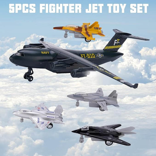 5 Pack Army Navy Airplane Toys Set